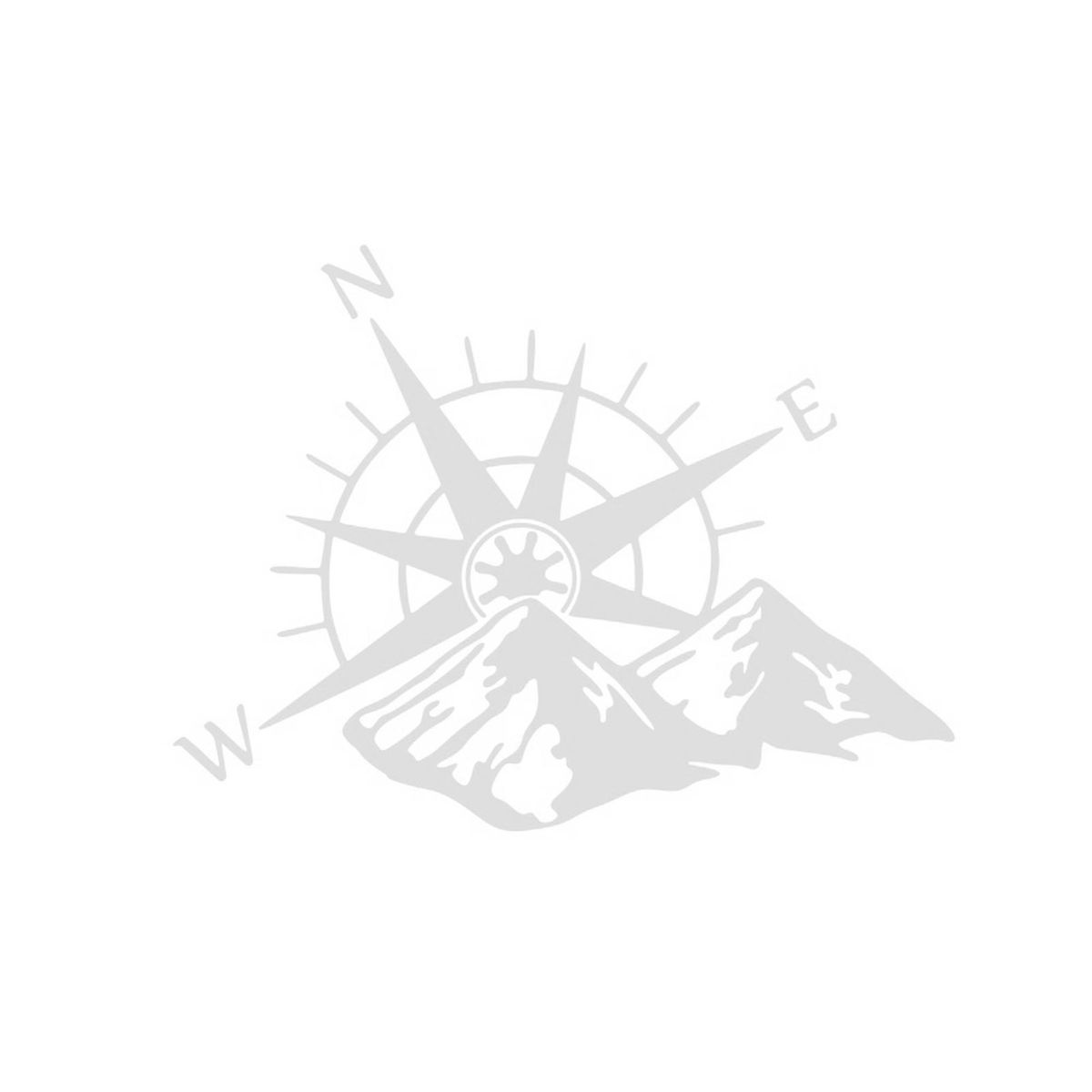 1PCS Car Sticker Mountains NWE Compass Navigate Style Car Truck Sticker Decal Auto Fashion Decoration 23.6*17.7in White