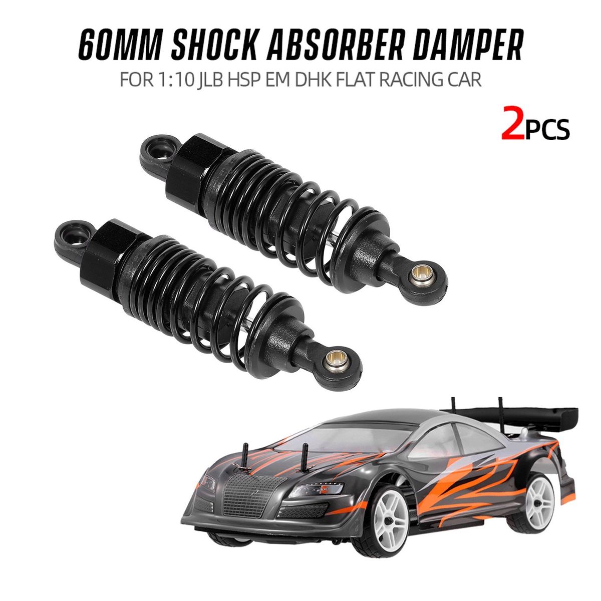 2pcs Shock Absorber Damper 60mm RC Car Parts For 1:10 JLB