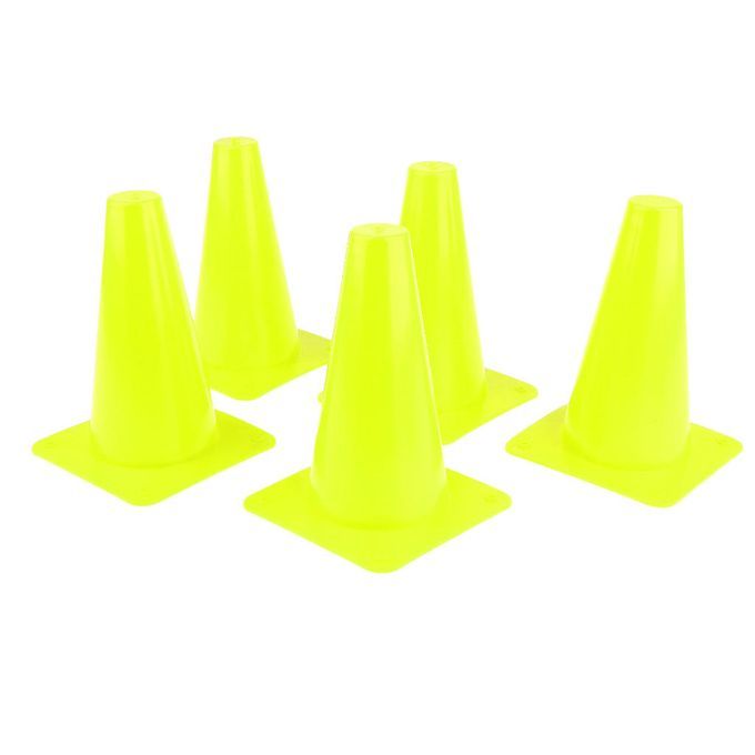 5pcs High Visibility Safety Cone For Sports Training Soccer Green