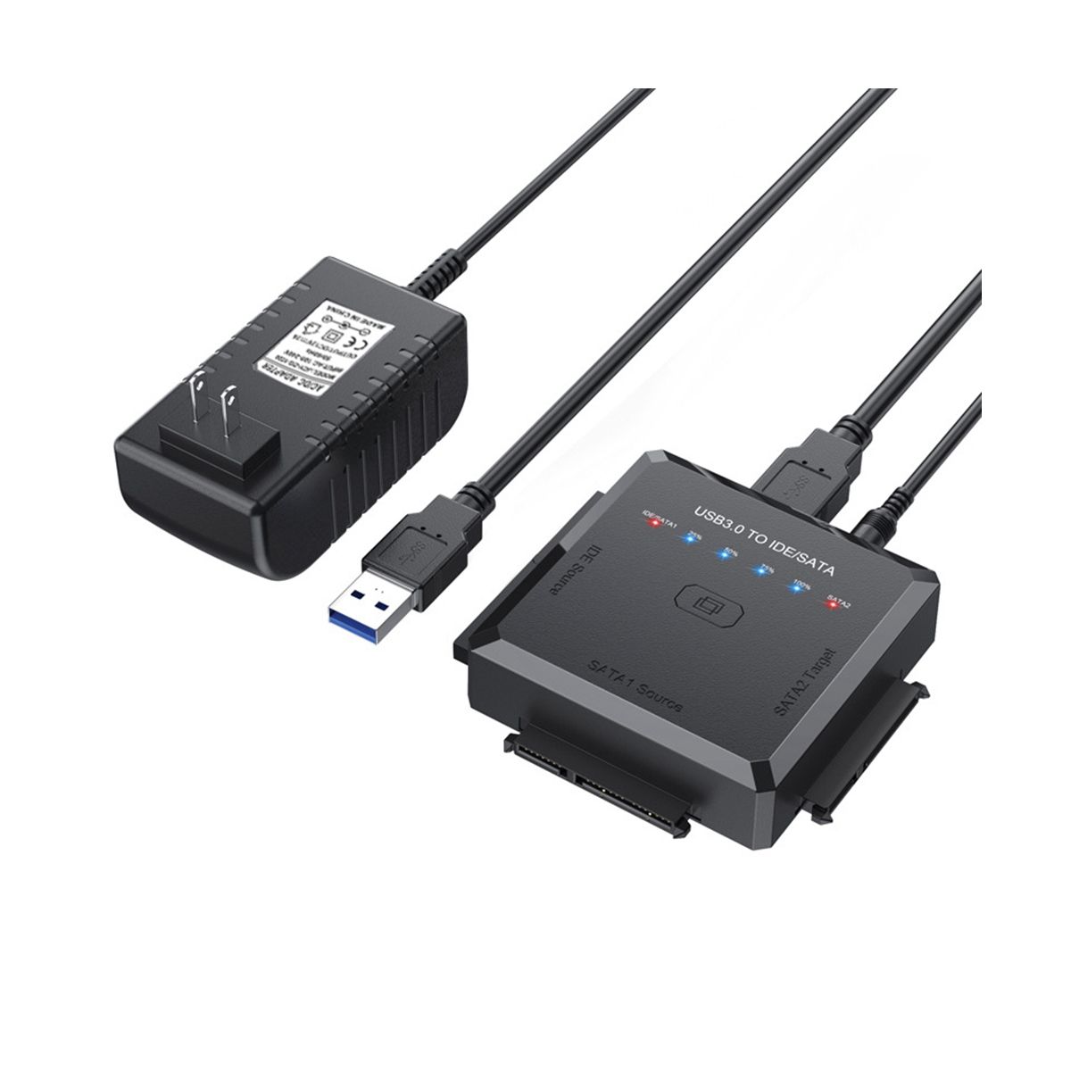 USB 30 To SATA IDE Adapter Fit for 25 35 Inch  HDDSSD External Cable Adaptor 5Gbps Speed US Plug