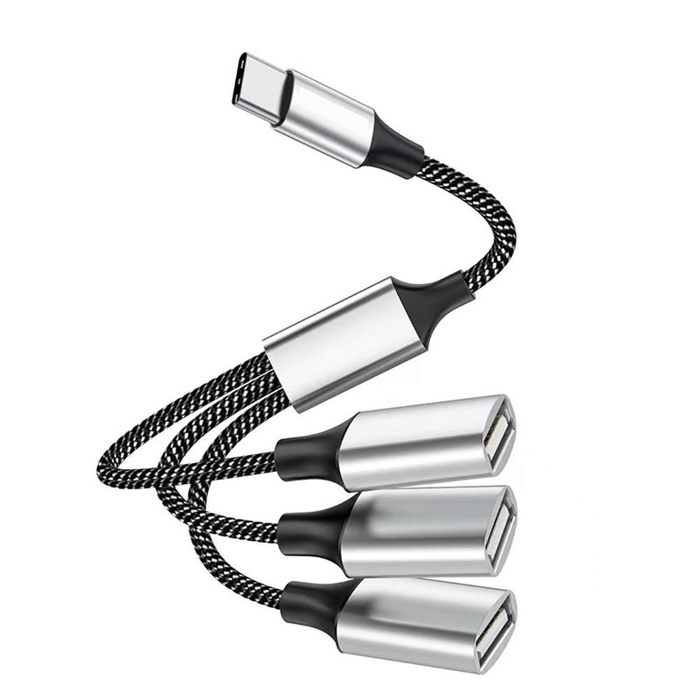 USB C To USB OTG Adapter Cable Type C Male To USB20 Female Expansion HUB Docking Station for U Disk Type C To 3 USB