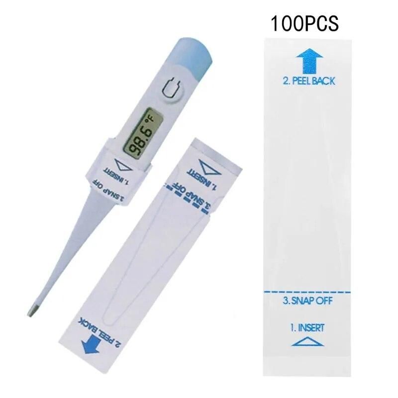 100 Pieces Digital Thermometer Probe Covers Universal Disposable Protector for Accurate Sanitary Rectal