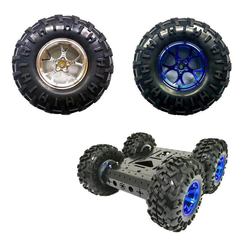 Smart Robot Car Accessories 130mm Diameter Blue/Silver Rubber Wheel Suit M4 Coupling Blue Blue (blue)