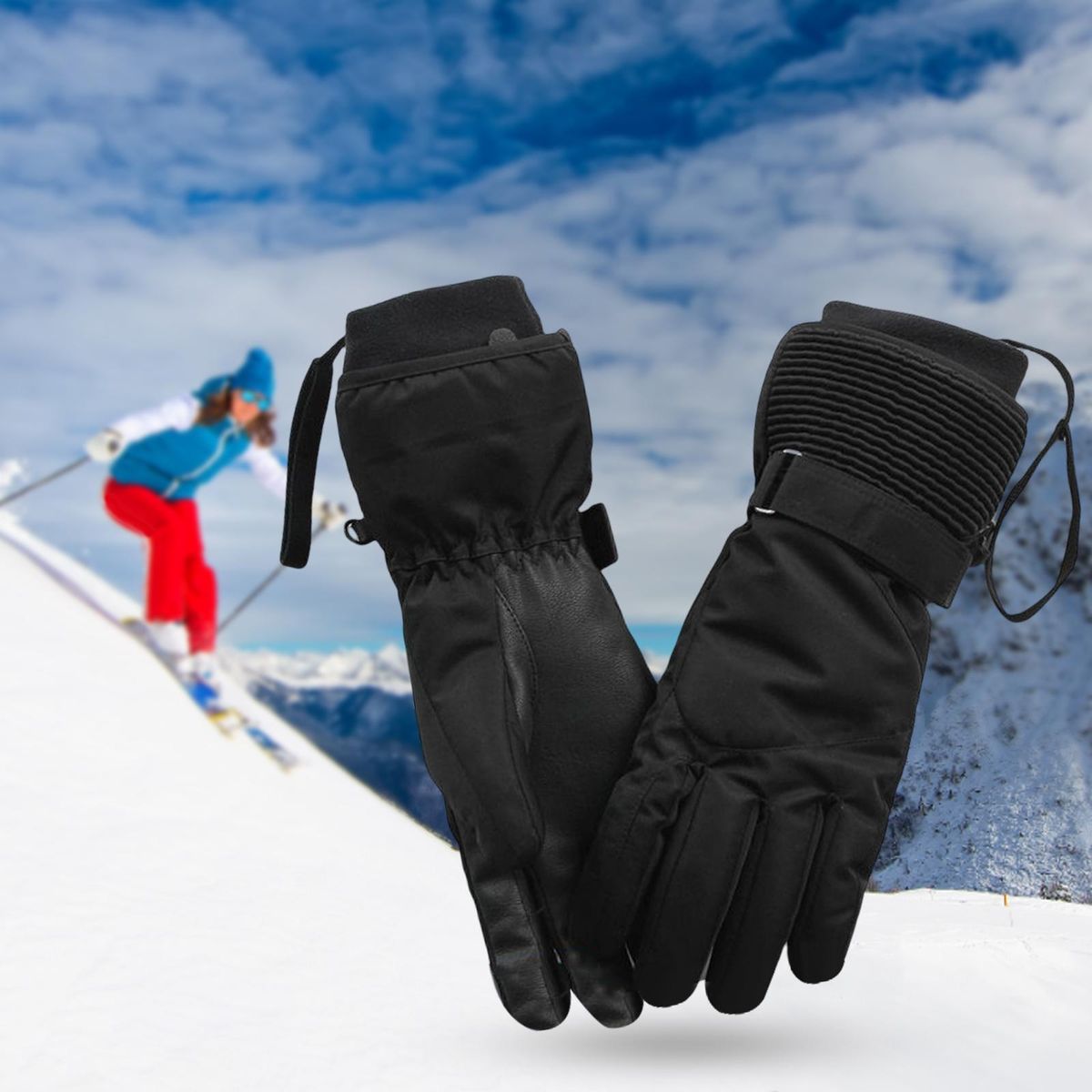(Black S)Winter Warm Gloves, Anti Slip Touch Screen Gloves