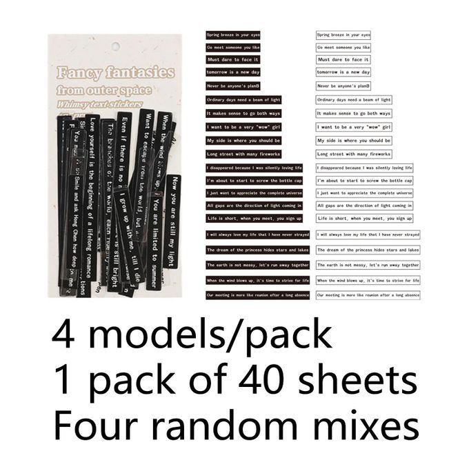 40Pcs Small Talk Word Stickers Journal Self Adhesive Word Stickers