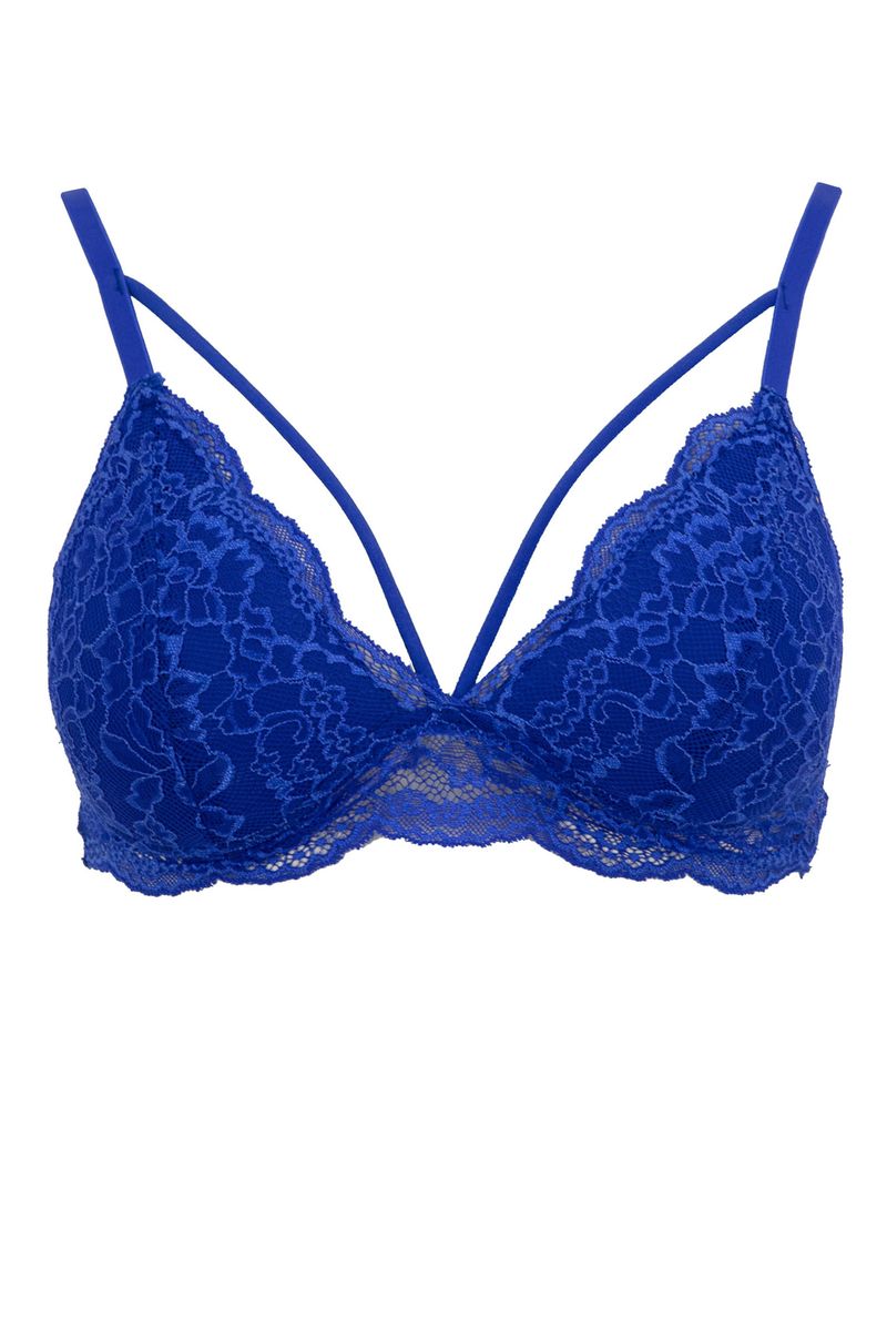 Woman Casual Triangle Bra - Blue