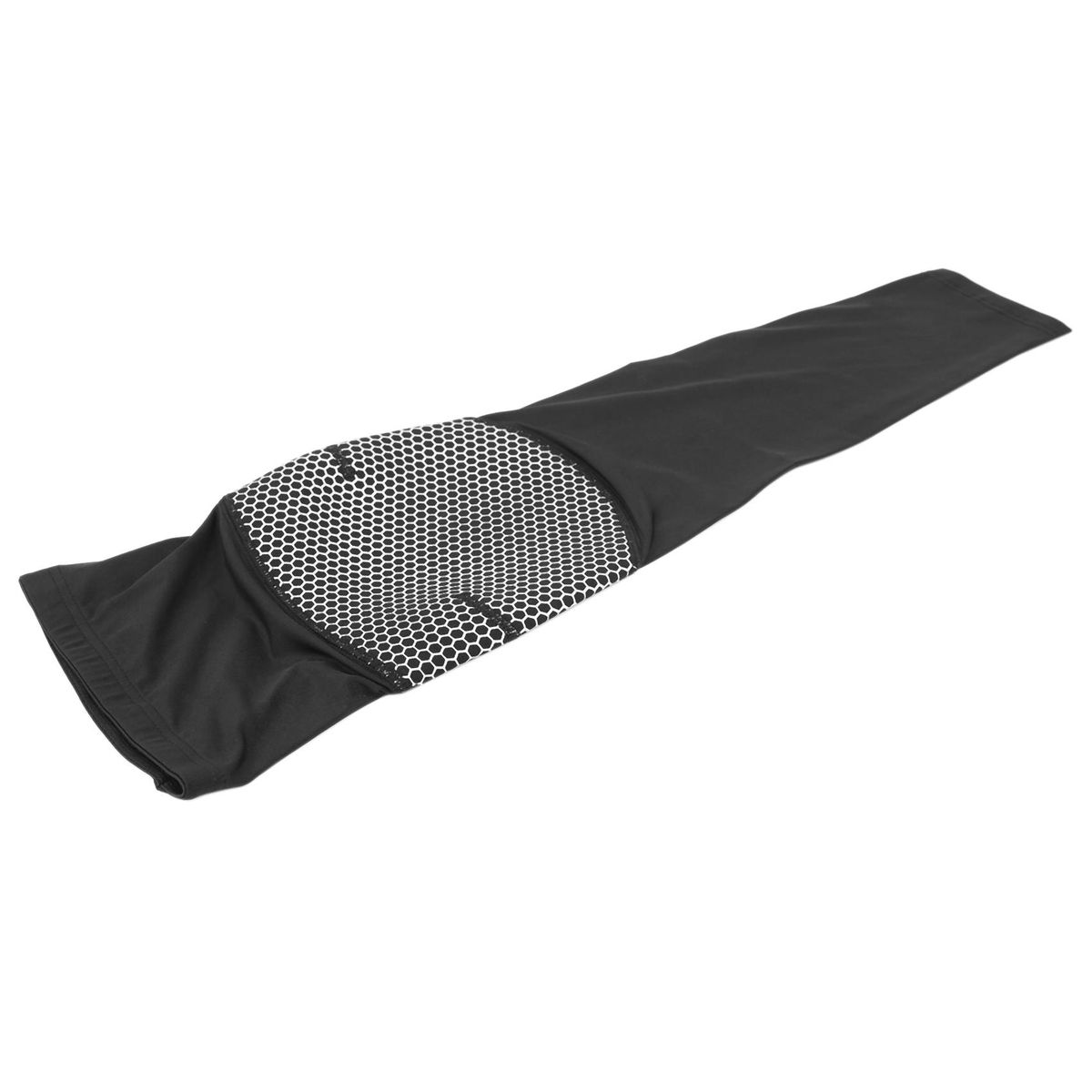 Unisex Running Basketball Sports Compression Knee Leg Calf Support Stretch Brace Long Sleeve Protector Wrap(black + silver L)
