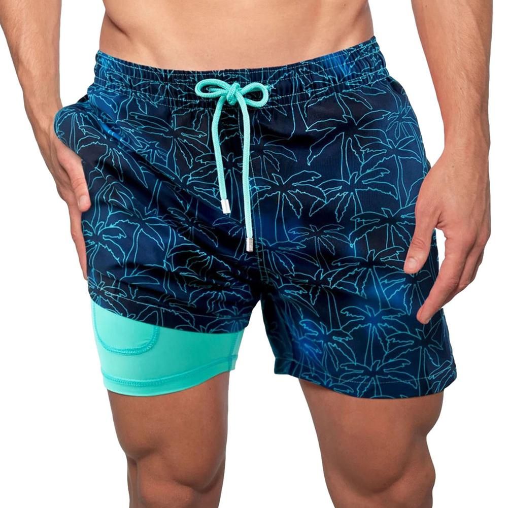 2021 New Fitness Printing Quick Dry Swimwear Men  Swimming Trunks Summer