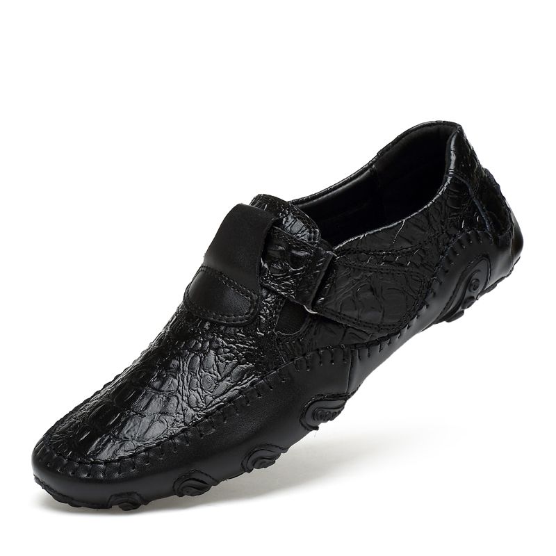 Mens Oxford Driving Shoes Office Footwear-Black