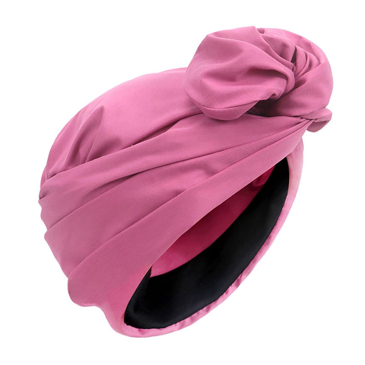 Solid-color Headscarf Retro Chic Headwrap Soft Breathable for Women Pink
