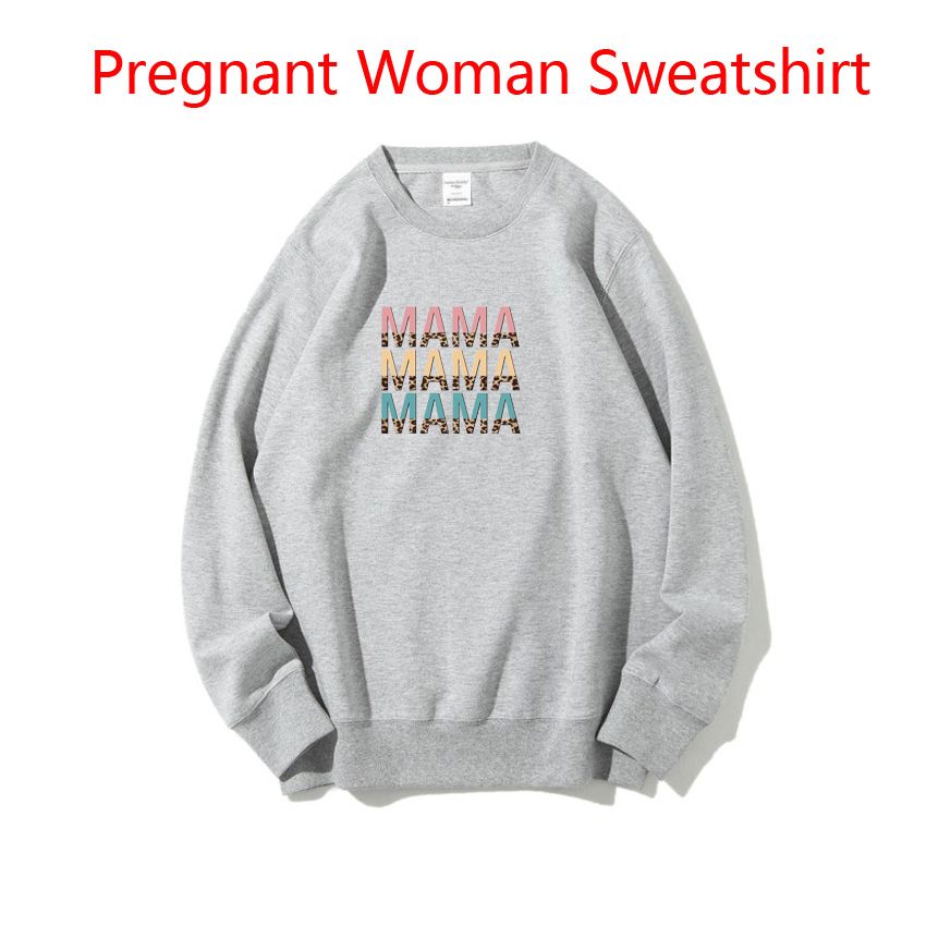 Grey 1090-Fashion Korean Version Maternity Women Sweaters Leopard Pattern MAMA Letter