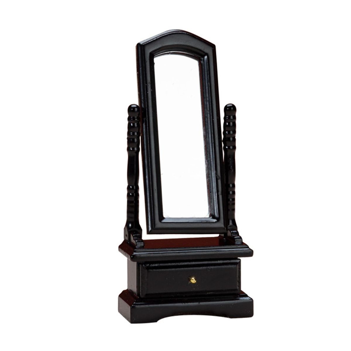 Doll House Furniture Wooden Mini Dressing Mirror Dollhouse Furniture Black
