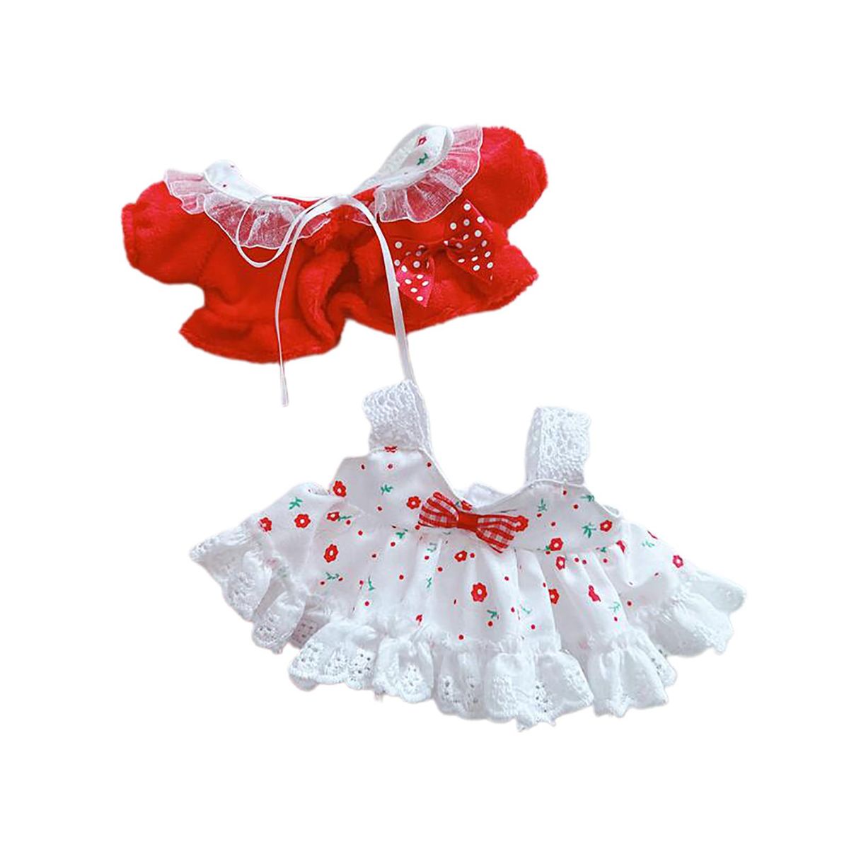 1 Set Doll Dress Set Mini Dress Tops Set Idol Doll Clothes Red