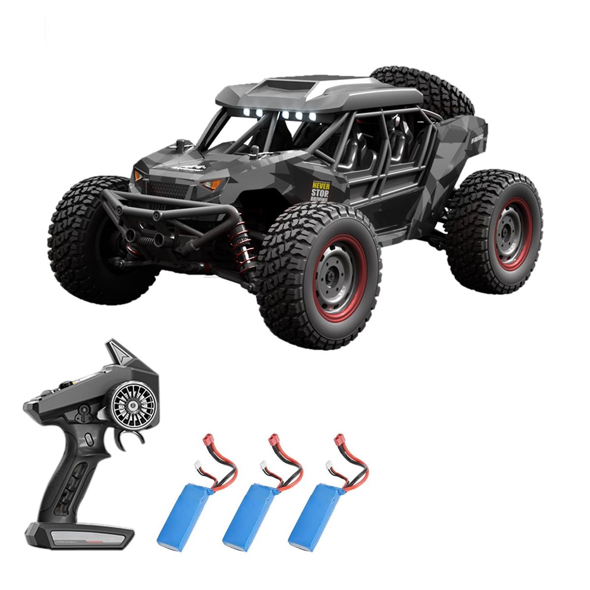 Remote Control Car, 2.4G 1:16 4-Wheel Drive 38km/h High-Speed Remote Control Car Pull Off-Road Vehicle Toy with 3 Battery