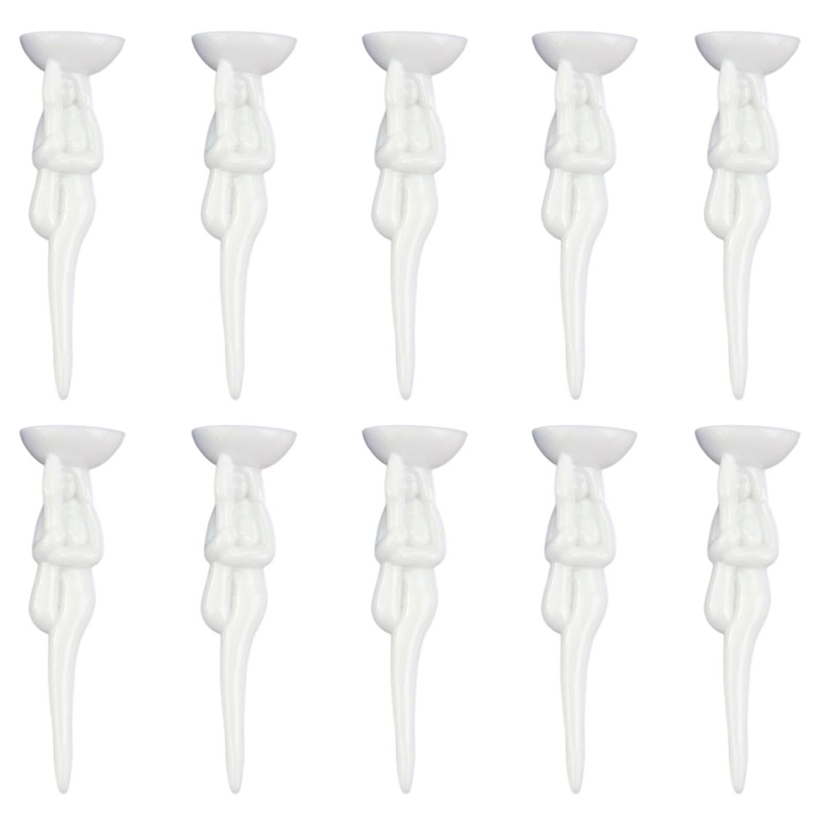 10Pcs Golf Training Tees Golf Ball Tees Beauty Spikes White