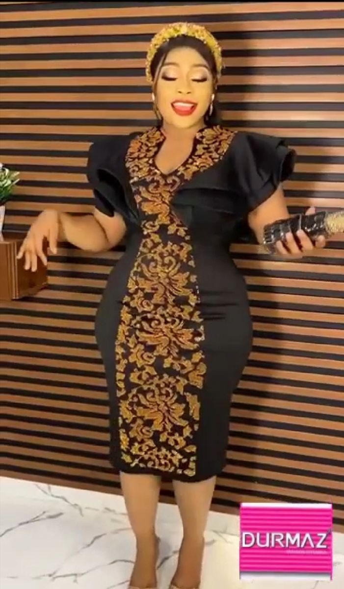 LUXURY CLASSY TURKEY BLACK LADIES EVENING DRESS