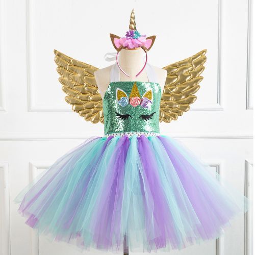 Girls Princess Dress [One Horn*Halloween*Free Wings]-93447