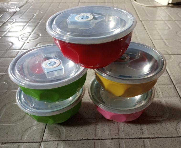 5 Stainless Steel Bowl Colorful Creative Heatproof Plastic Bowl