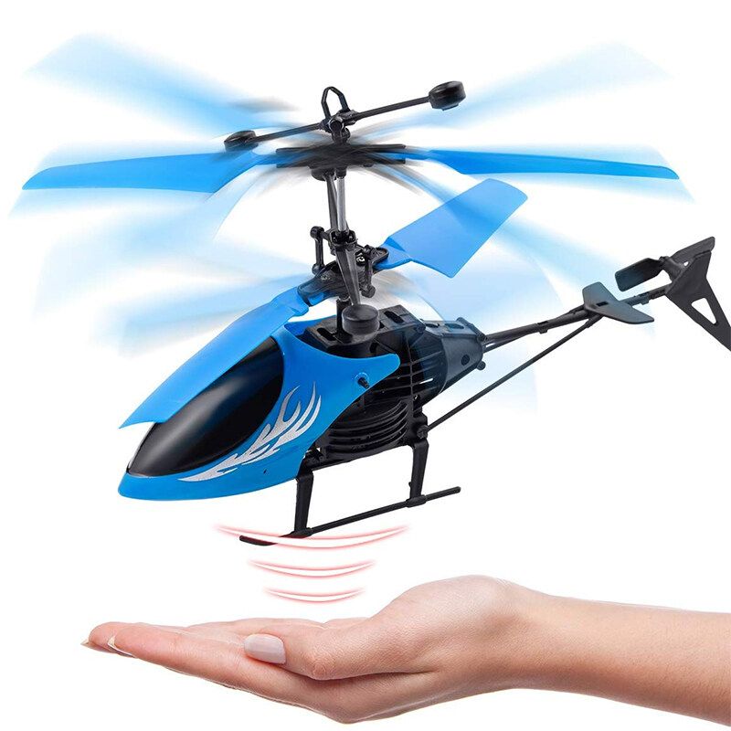 Induction Gesture Sensing Hand Control Flying Remote Control Children's Stall Selling Hot Explosion-proof Electric Toys -Blue