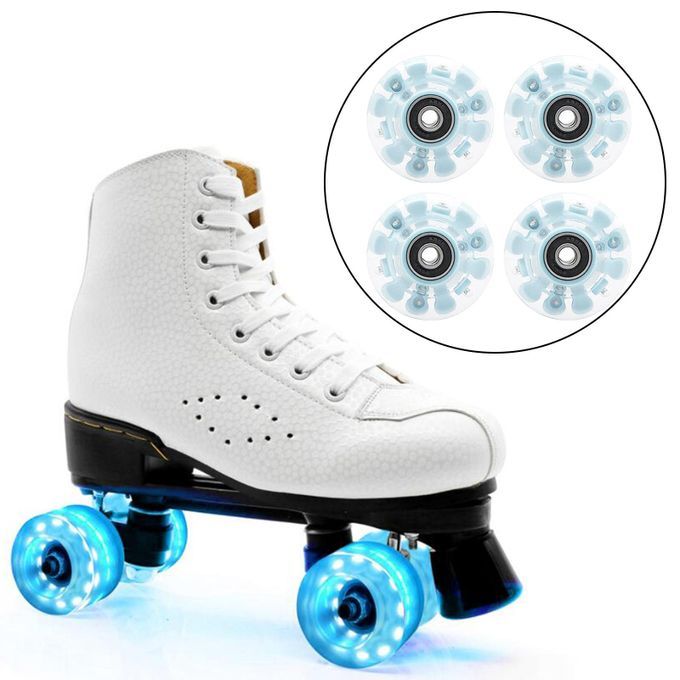 4 Pack Roller Skate Wheels, With Bearings Outdoor Luminous Six Blue