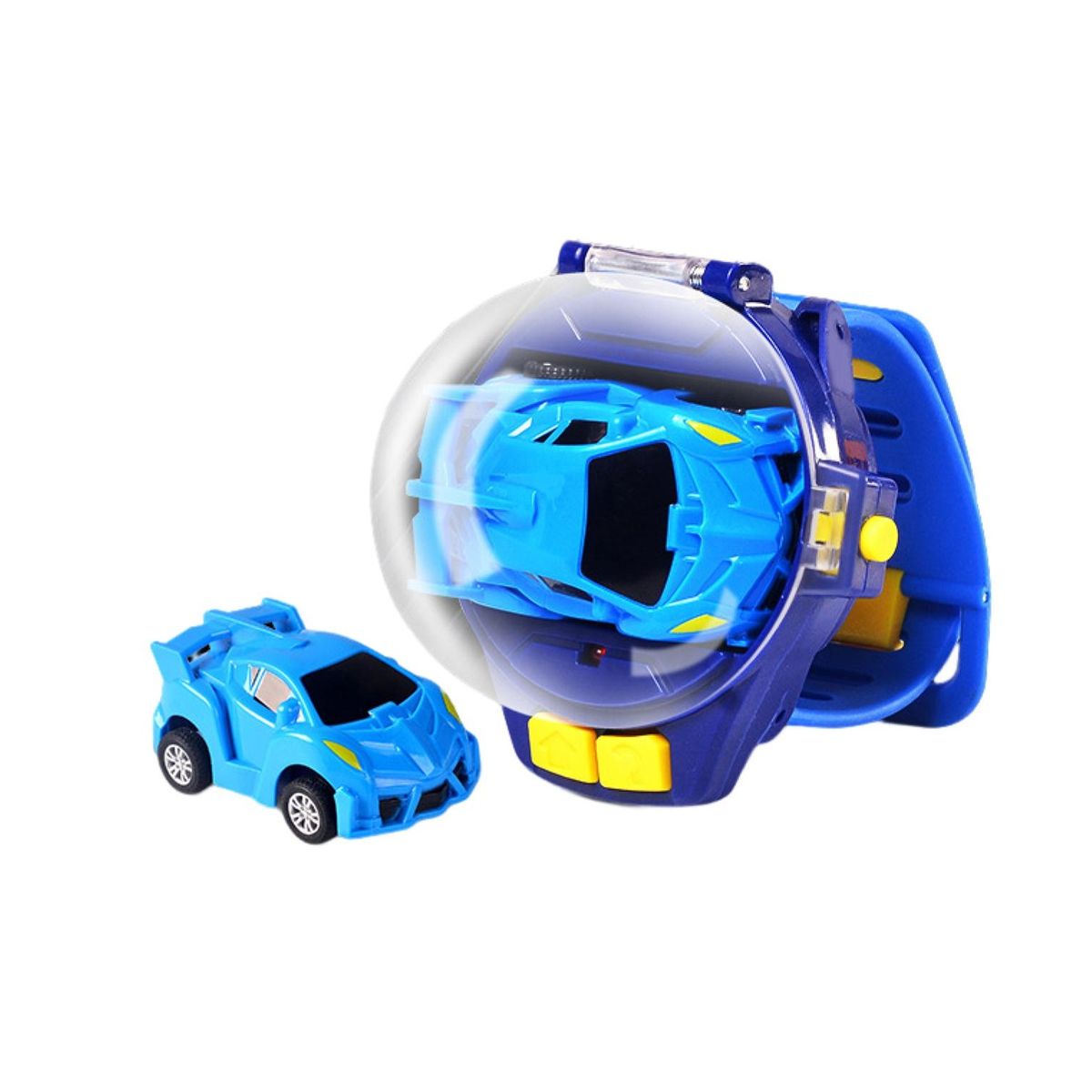 1 Set Mini Car Toy Cartoon Watch Remote Control Racing Car Toy Blue