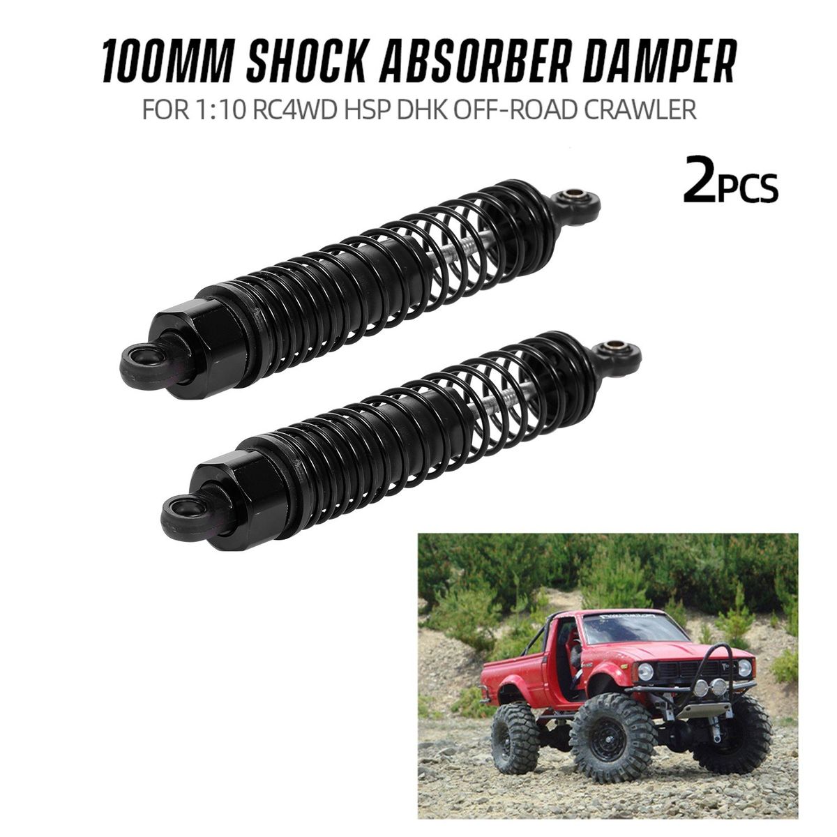 2pcs Shock Absorber Damper 100mm RC Car Parts For 1:10 RC4WD