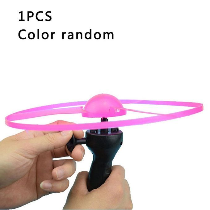 1p  Funny Flying Hand-push Handle Pull Wire Flashing Plate Large Pull Wire-