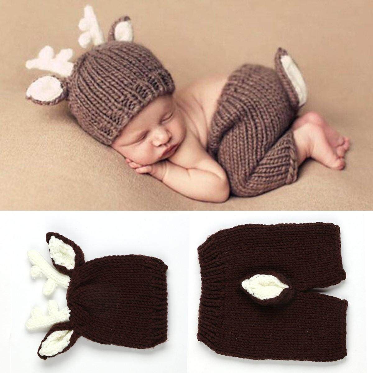 2pcs/Set Cotton Newborn Baby Photography Props Infant Clothes Hat+Pants Costume