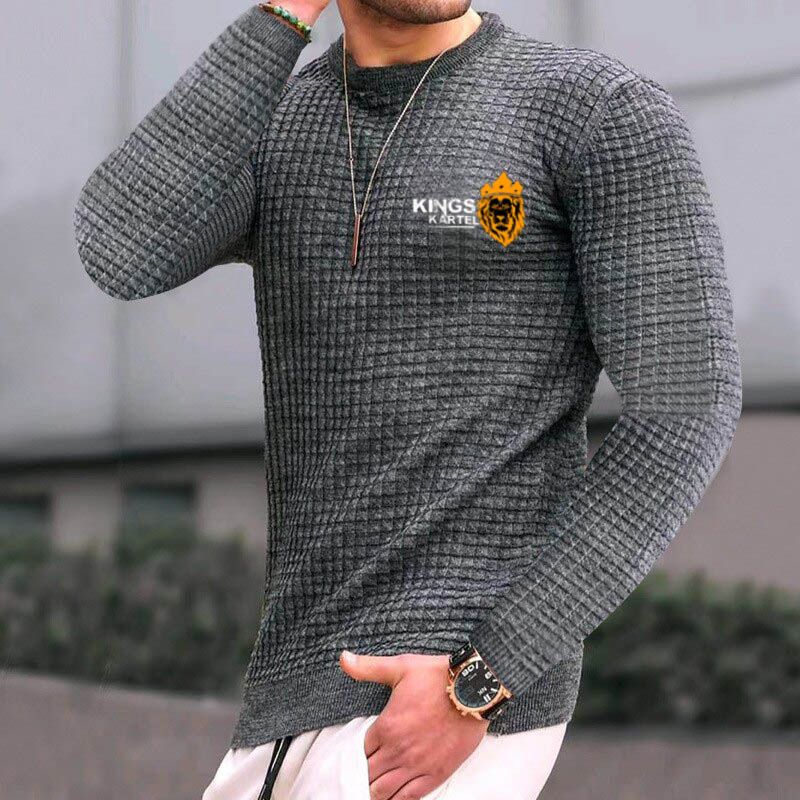 Kings Kartel Grey Stylish Long Sleeve T-Shirt