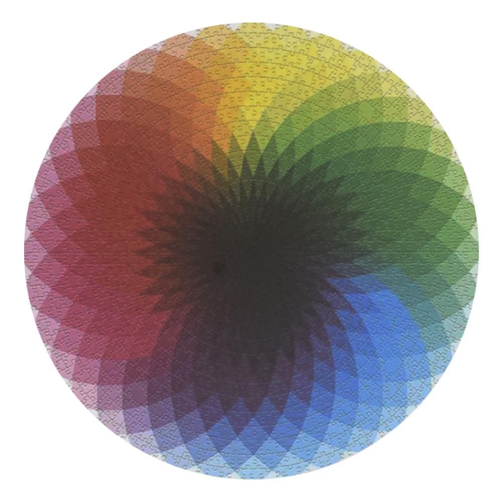 1000 Pcs Colorful Rainbow Round Geometrical Photo Puzzle Adult Kids DIY Educational Toy Jigsaw Puzzle Paper