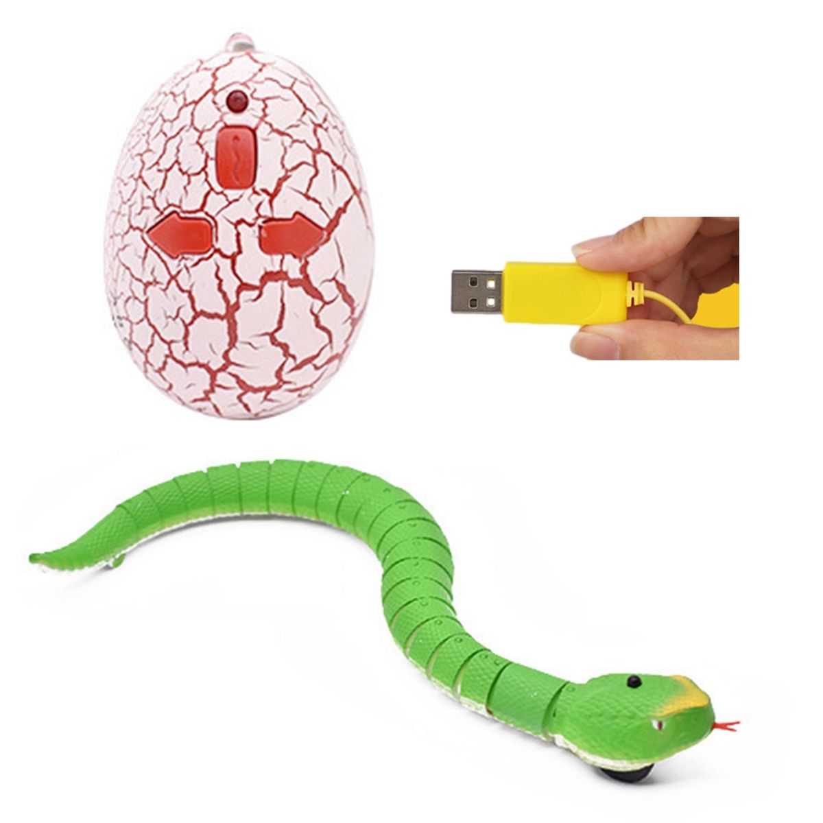 Remote Control Snake Toy Realistic Infrared Remote for Halloween Green