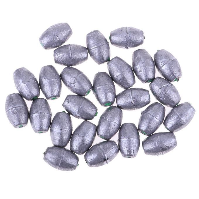 25 Pieces Lead  Weights Sinker, Water Drop Shape Design, Silver