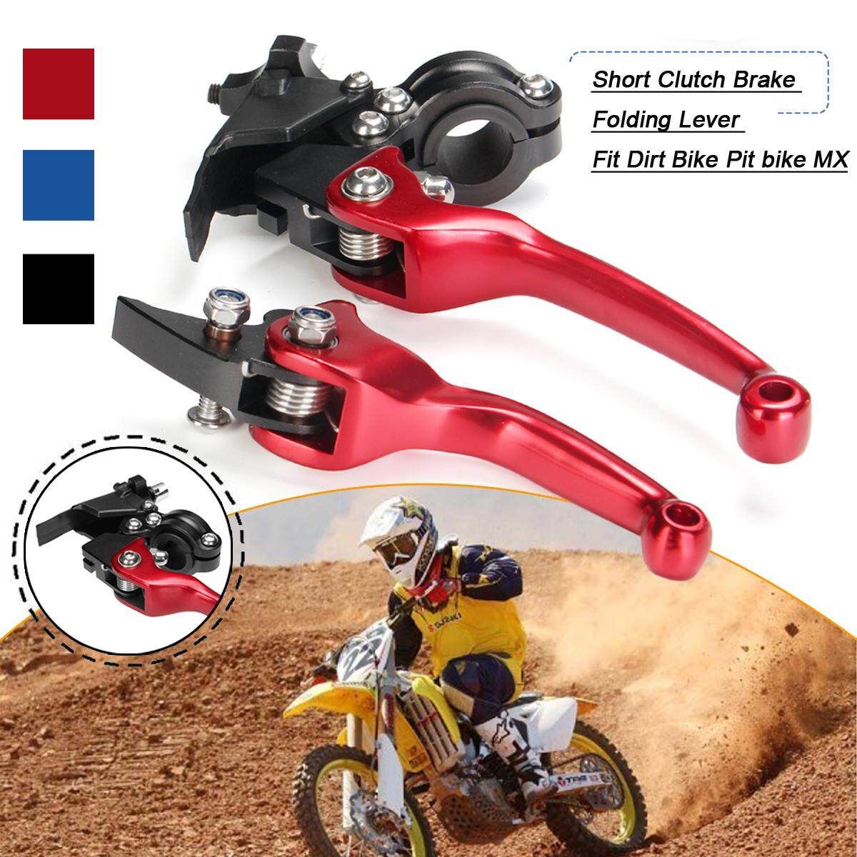 Aluminum Motorcycle Refit Short Clutch Brake Folding Lever Pit Dirt Bike MX Red (red)