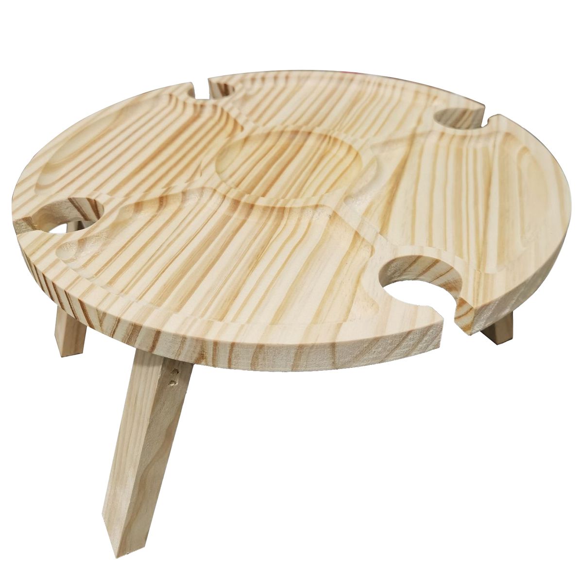 Mini Picnic Table With Glass Holder Wooden Folding Wine