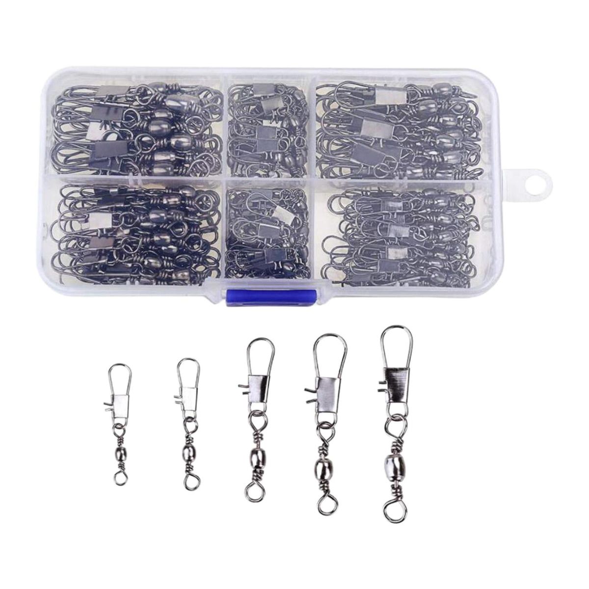 200x  Barrel Swivel Ball Bearing Connector Solid Rings