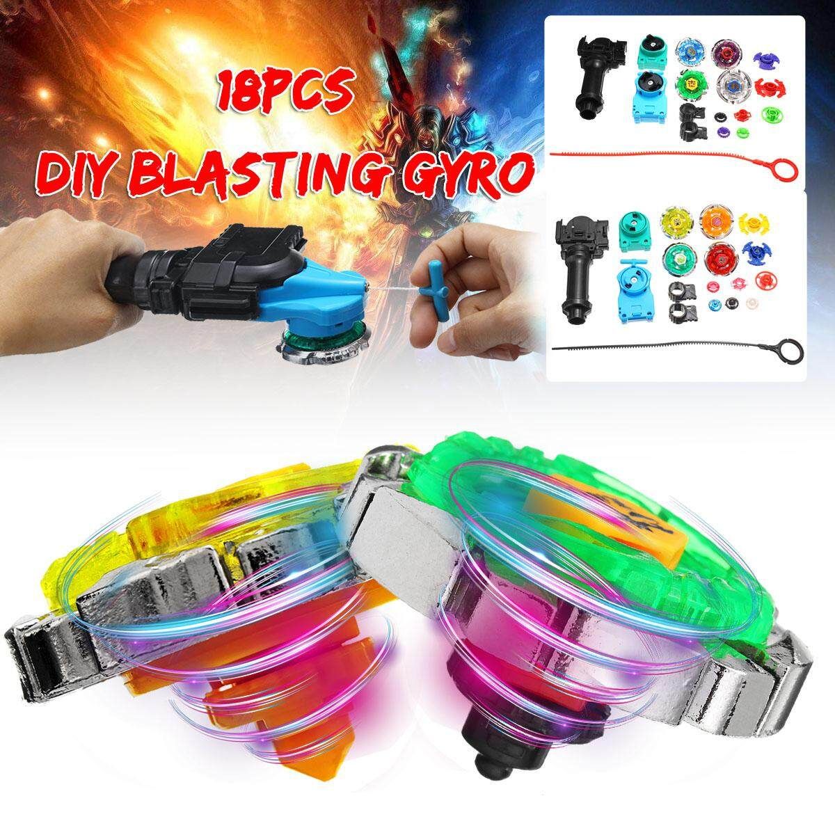 18pcs DIY Gyro Competitive Battle Wheel Toy Handle Launch Combination White (white)