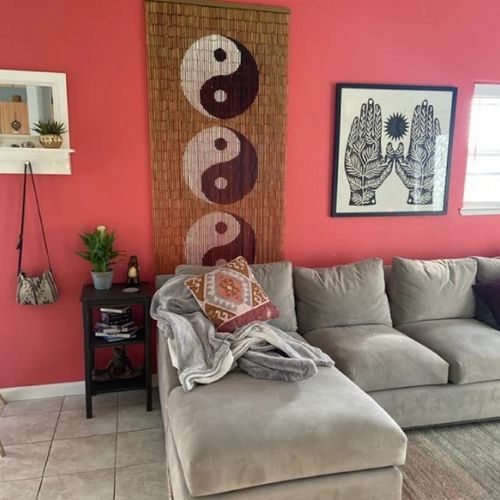 TACHILC Ying Yang Bamboo Bead Curtain, Doorway Hanging