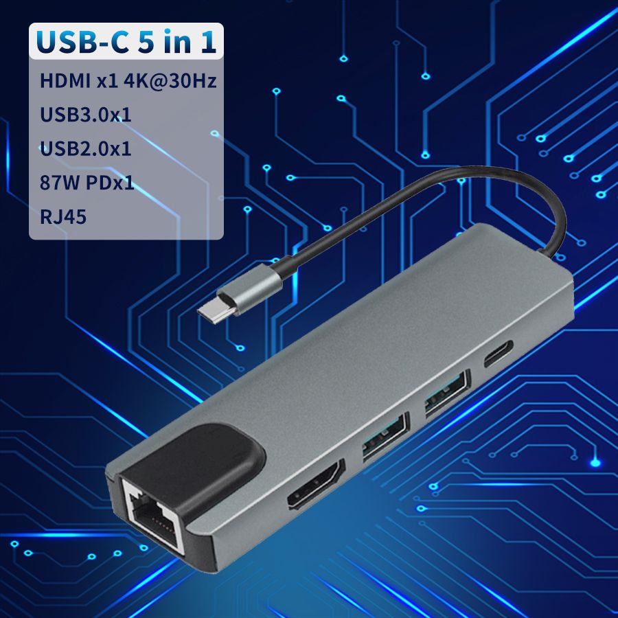 4/8 In 1 Hub USB Type C 3.0 Docking Station For Laptop