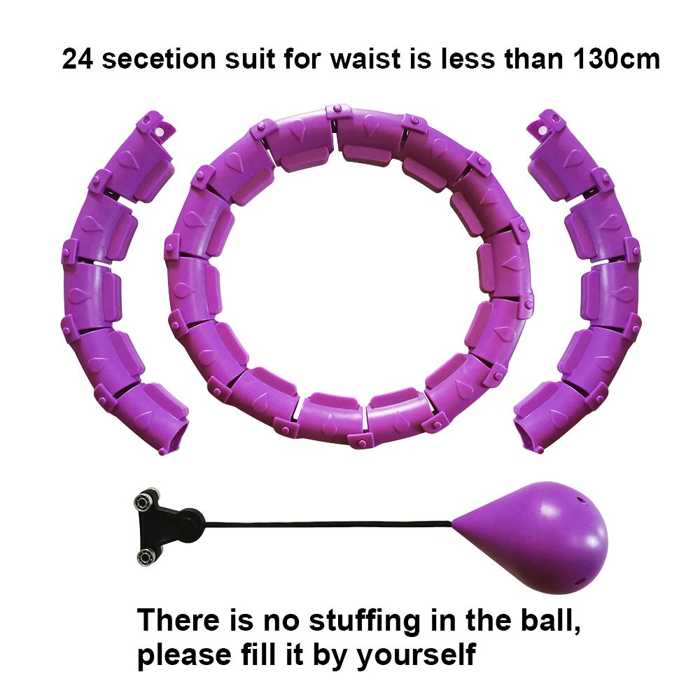 Sports 24-Section Smart Adjustable Ring Exercise Circle Workout Hoop Abdomen Waist-Purple