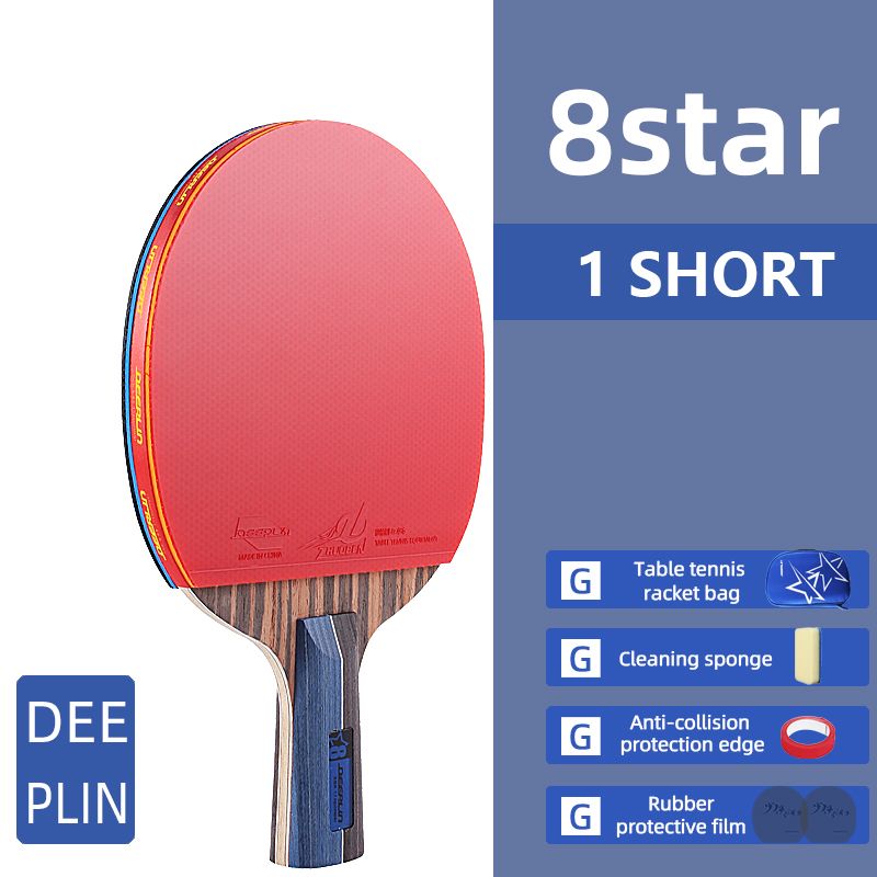 Professional Ping Pong Rackets Short Long Handle Carbon Blade Rubber With Double Face Pimples In Tennis Table Racket With Case