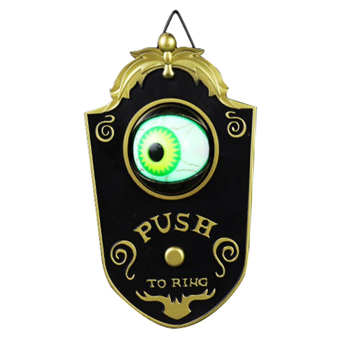 Halloween Doorbell with LED Lightup Eyeball Creepy Sounds Scary Haunted Doorbell Halloween Decoration with Movable Eyeball for Home Party Bar Haunted House Decoration
