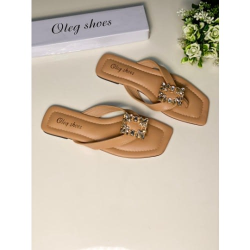 Oleg Flat Slippers - Nude