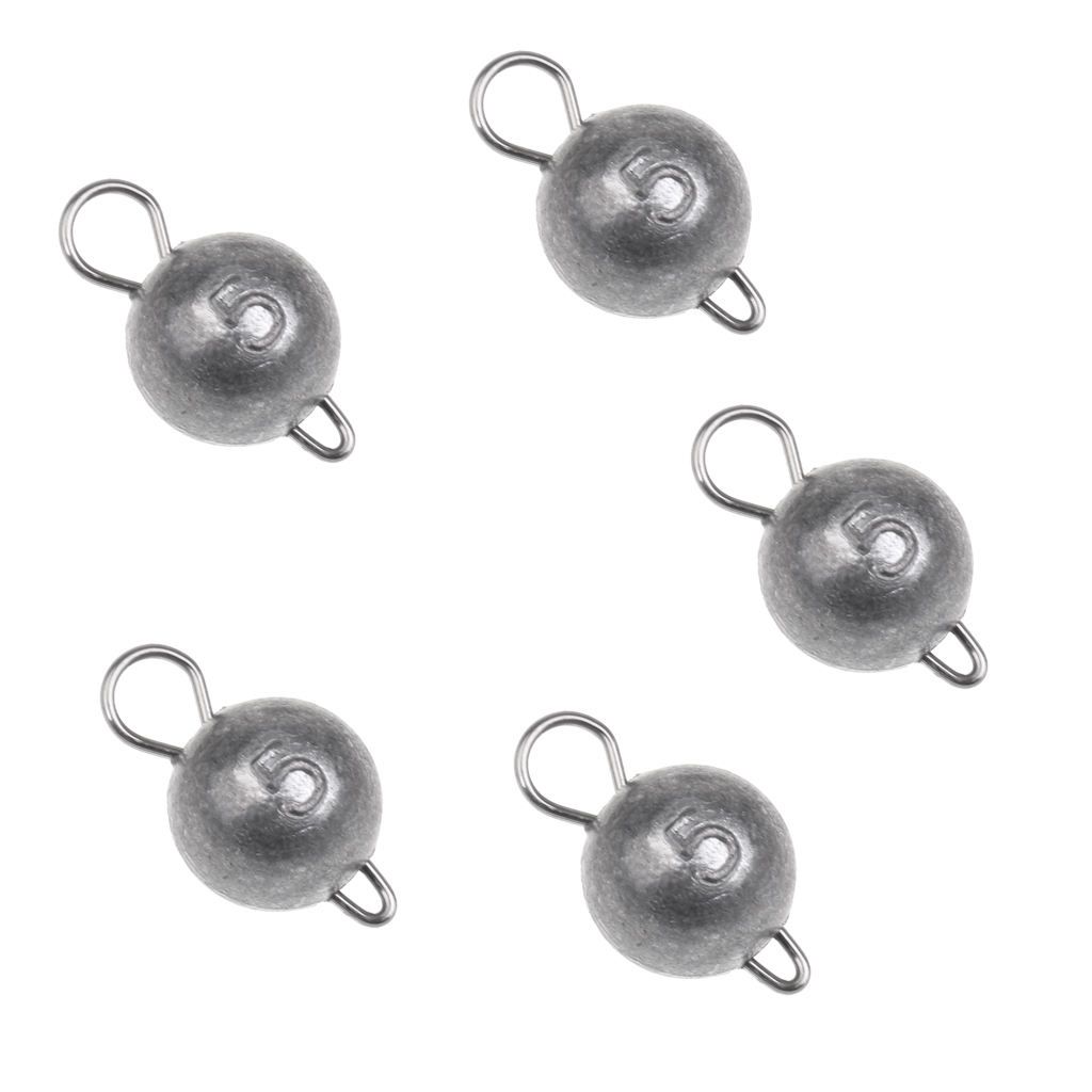 5 Pieces 2/3/5/7/10g Lead Sinker Head Hook Jigs Bait  Hooks For