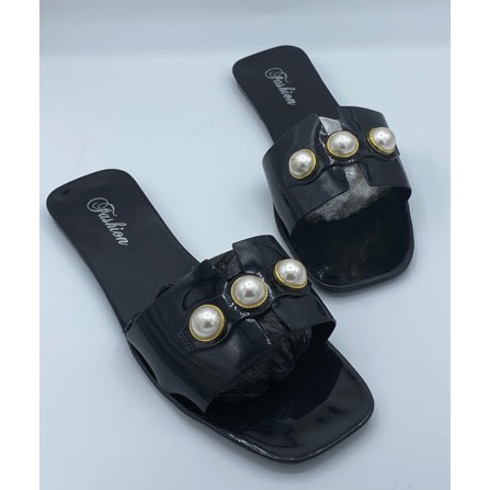 Silicone Flat Glossy Slippers For Women