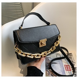 Premium Quality Leather Ladies  Hand Bag- Black