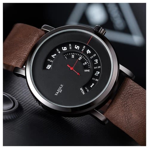 Men’s Leather Strap Wristwatch - Brown