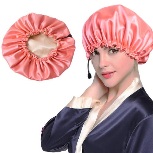 Adjustable Sleep Satin Bonnet - Watermelon Red