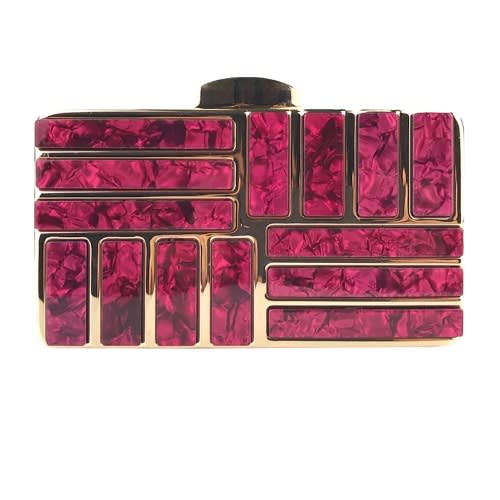 Acrylic Flamingo Clutch Purse- Dark Red