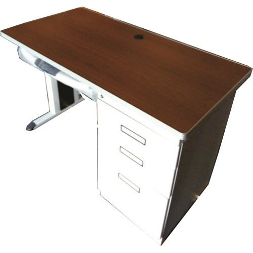 Metal Office Table With 3-drawers & Keyboard Base
