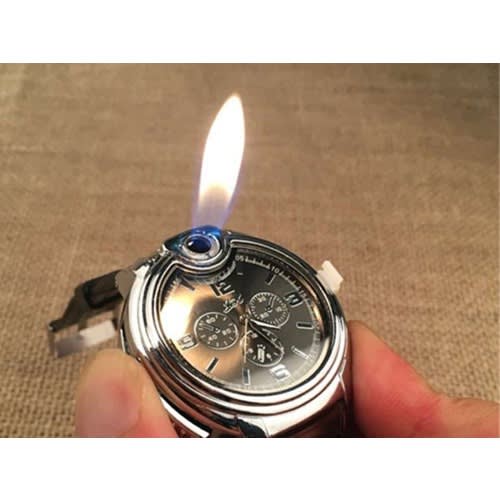 Rechargeable Lighter Military Wrist Watch + Usb Cable